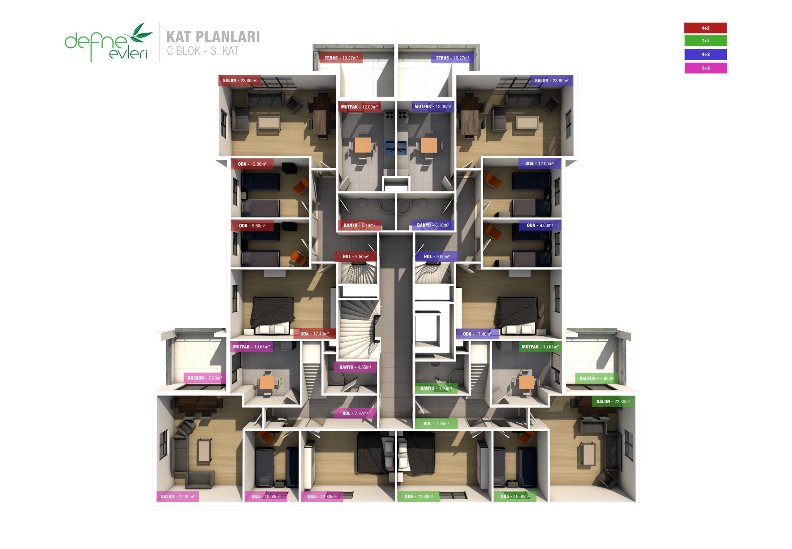 C Blok 3. Kat kat planı